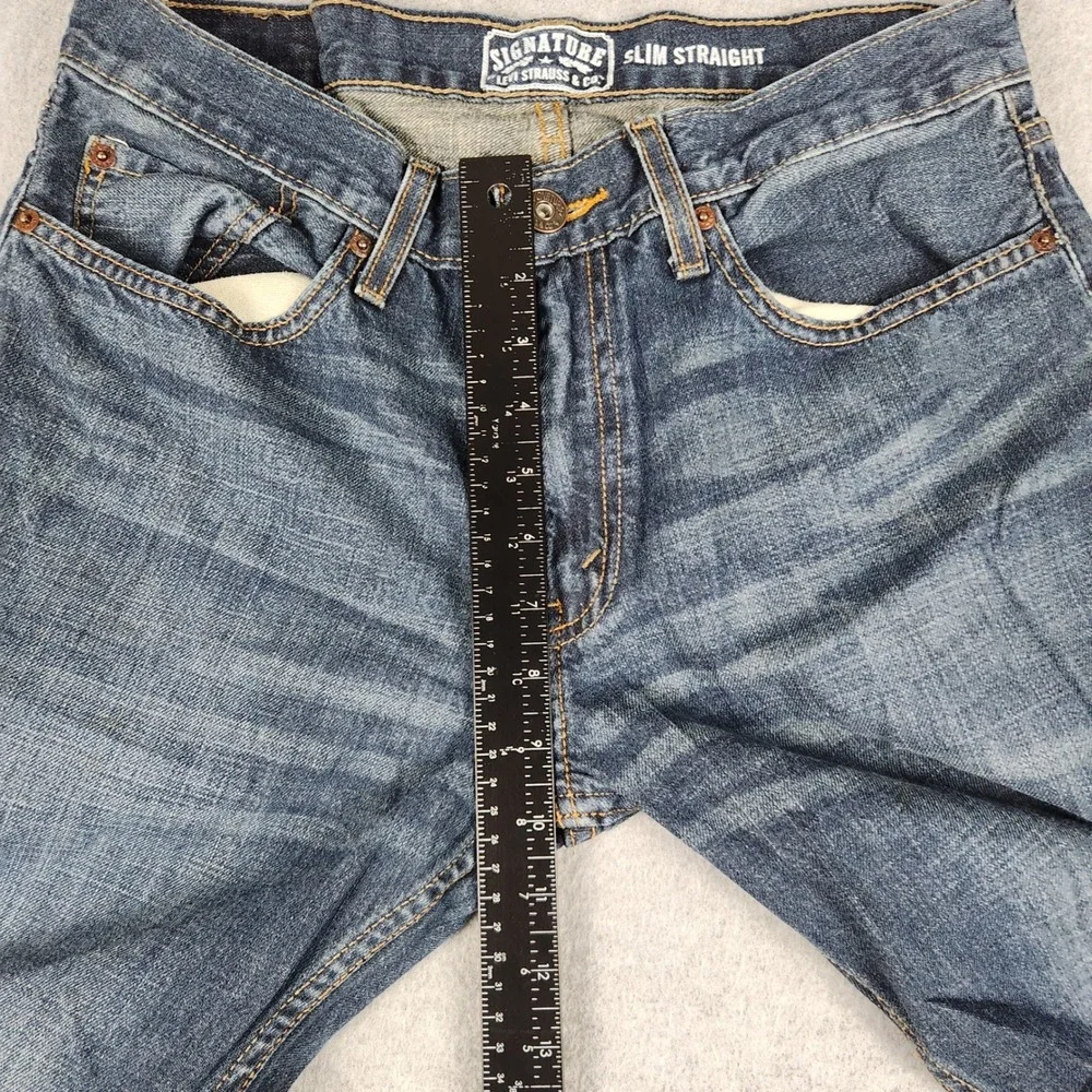 Signature by Levi Strauss & Co Jeans Mens 32x34 Blue Medium Wash Slim Straight
